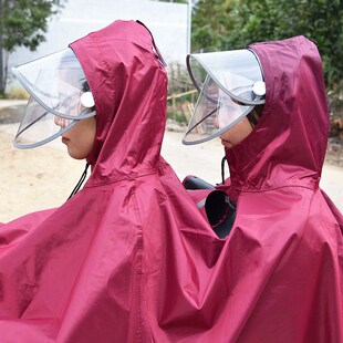 三人雨衣电动车加大加厚遮脚接A孩子单人男女前置子母摩托双人雨