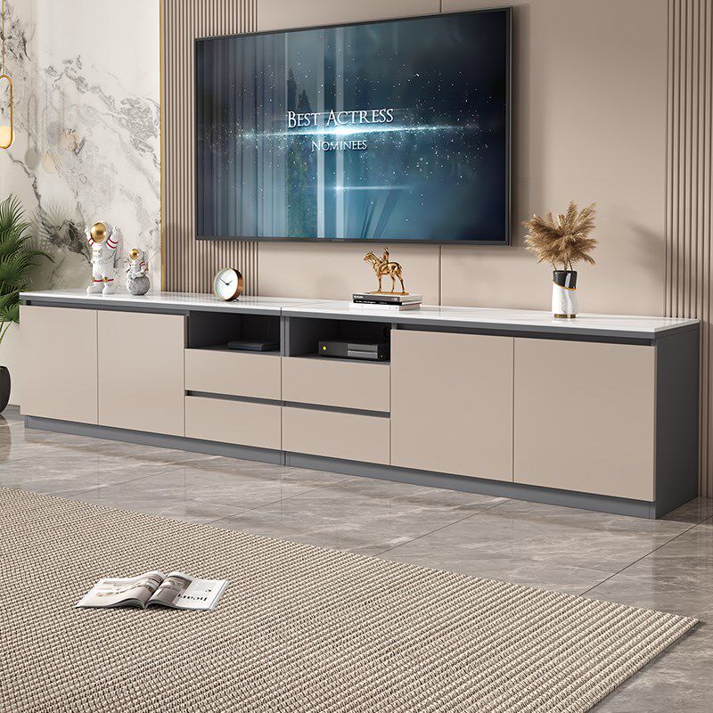 蜂窝铝岩板电视柜简约现代小户型客厅家用收纳储物一体高款落地柜