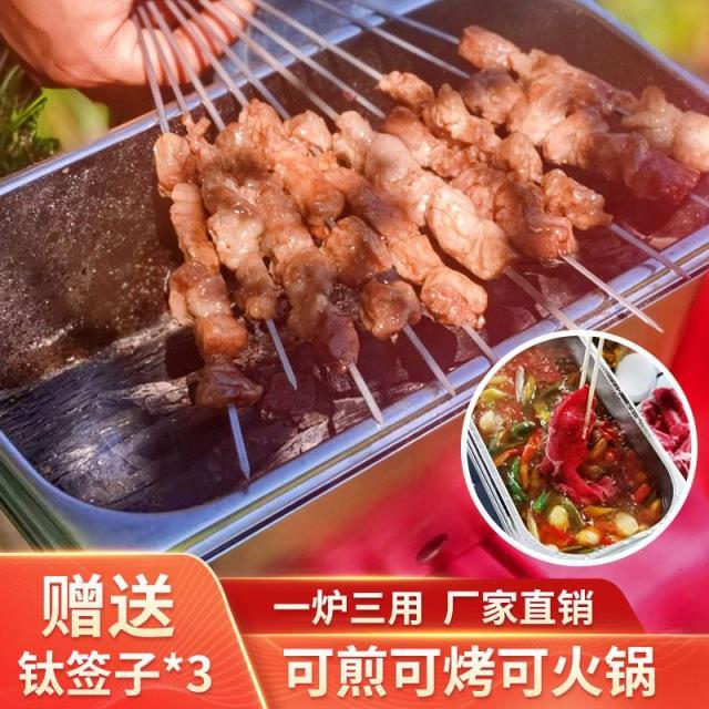 烧烤炉烧烤架户外家用迷你不锈钢木炭便携小型室内烤串炉野营炉子