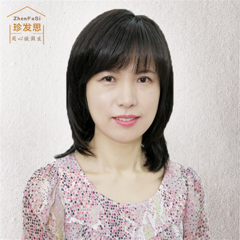 中年假发女长发妈妈款中长直发透气自然黑色全头套遮白发可扎马尾