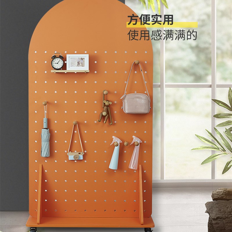 洞洞板墙壁隔板置物架木制挂件免打孔客厅玄关书桌收Y纳墙面展示