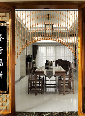 A10L桃木葫芦门帘珠帘水晶隔断客厅帘子屏风玄关过道卧Z室卫生间