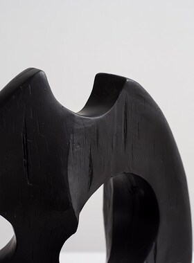 简约现代黑色抽象雕塑摆件u客厅玄关柜案几桌面陈设售楼处柜子饰