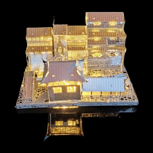 忆江南 江南水乡成人高难度解压金属拼装模型3D立体手工玩具摆件