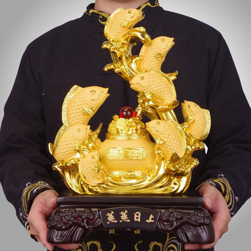 蒸蒸日上鲤鱼摆件招财客厅电视柜家居年年有余装饰品乔迁开业礼物