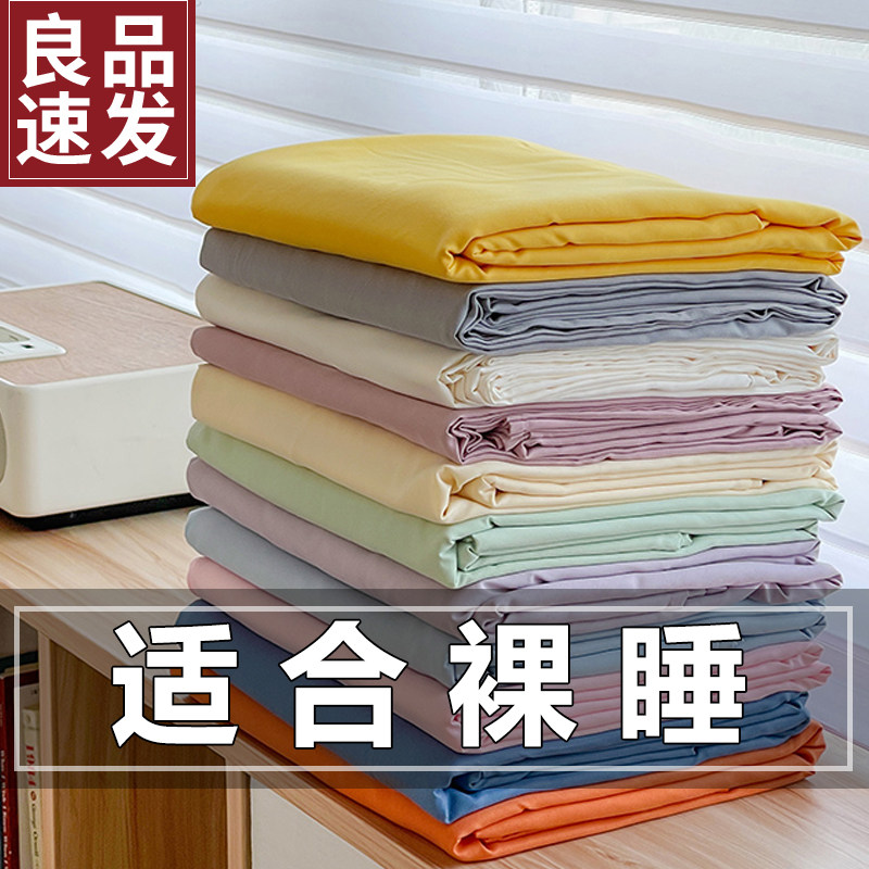 冬季床单单件纯棉100全棉纯色被单宿舍单人磨毛布料秋冬现代简约