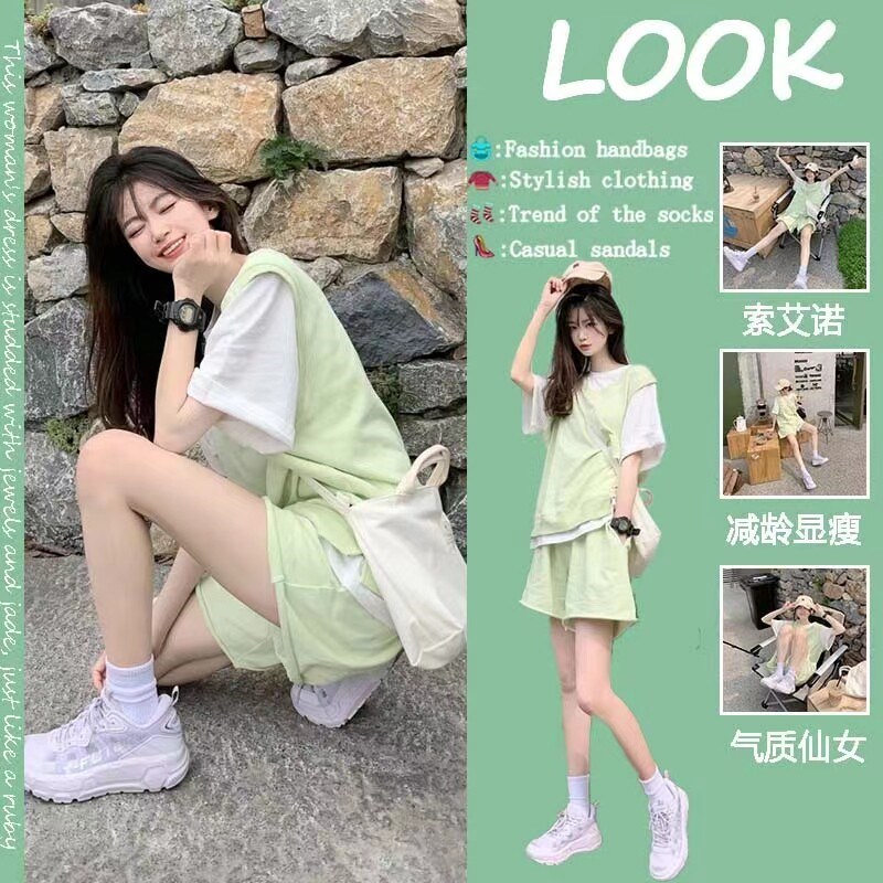 孕妇夏装套装时尚新款洋气夏季宽松休闲假两件短袖短裤薄款两件套