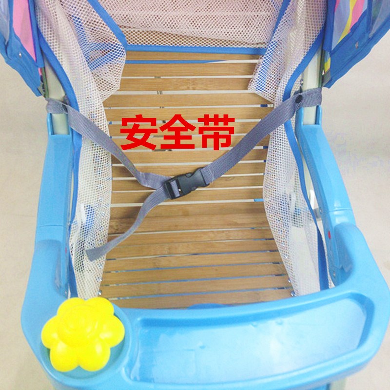 夏季婴儿竹席推车l可坐可躺轻便携折叠宝宝竹编凉席手推车藤编童