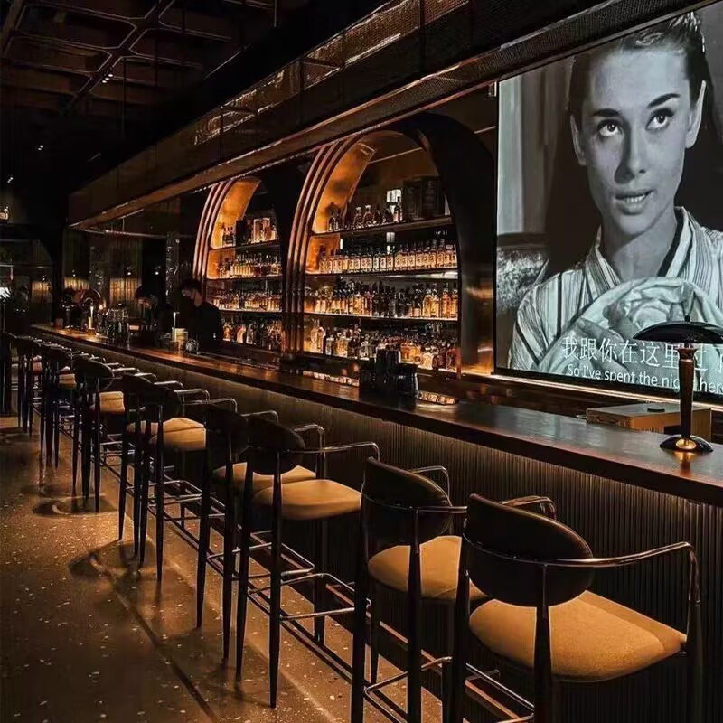 定制工业风酒吧咖啡健身房v台球餐饮店前台接待吧台桌收银台柜转