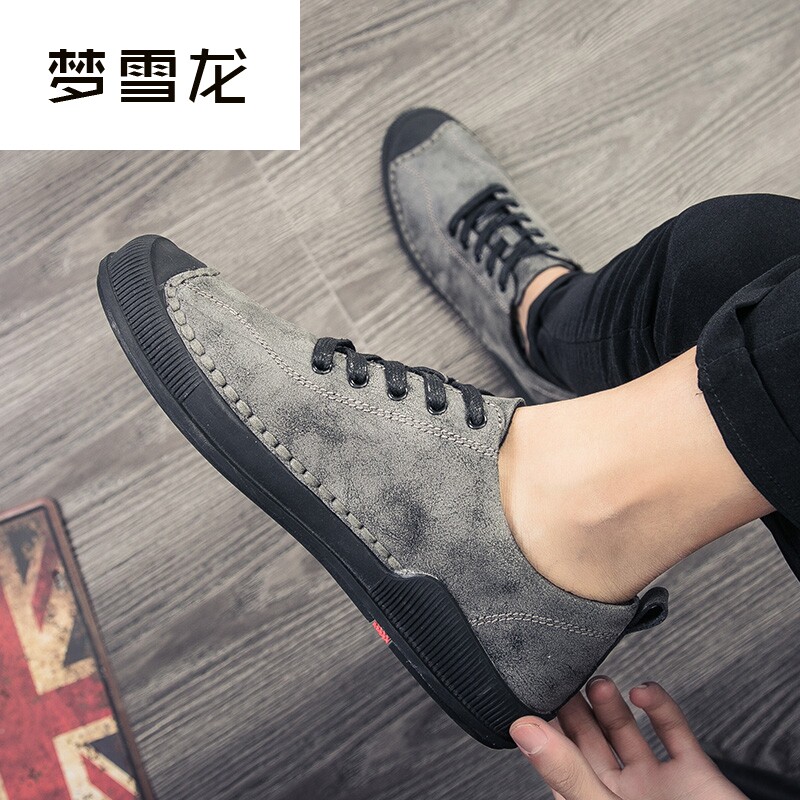 2025夏季英伦缝制鞋休闲皮鞋潮流新款男士豆豆鞋男款