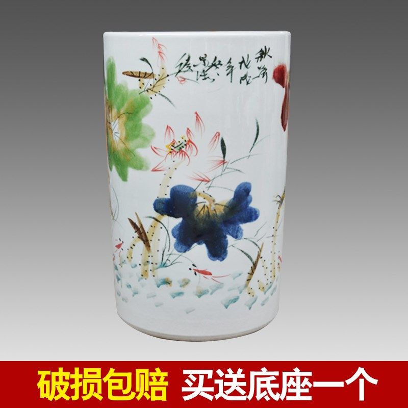 景德镇陶瓷 书画筒 字画缸 瓷器 青花瓷 箭筒 帽筒 放伞筒 大花瓶