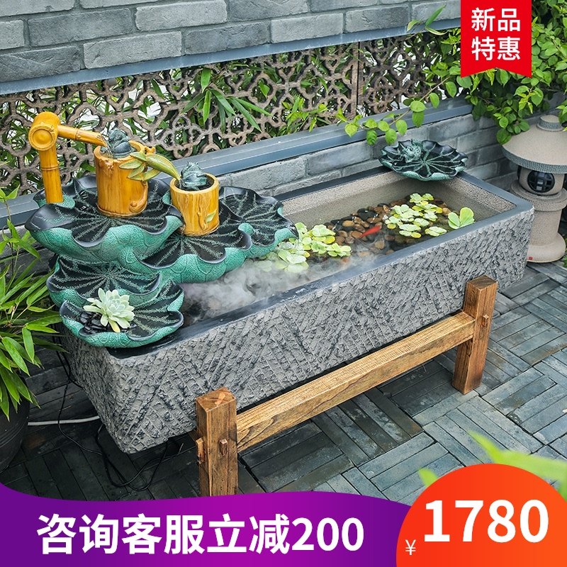 新中式流水摆件户外阳台家居室内创意招财鱼池庭院装饰大鱼缸水景,农用物资,苗木固定器/支撑器,淘宝优惠券,粉丝福利购,淘宝优惠卷