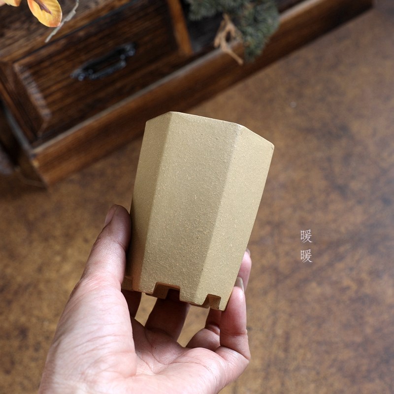 六方签筒小号暖暖精选紫砂花盆宜兴透气绿植盆景多肉迷你老桩
