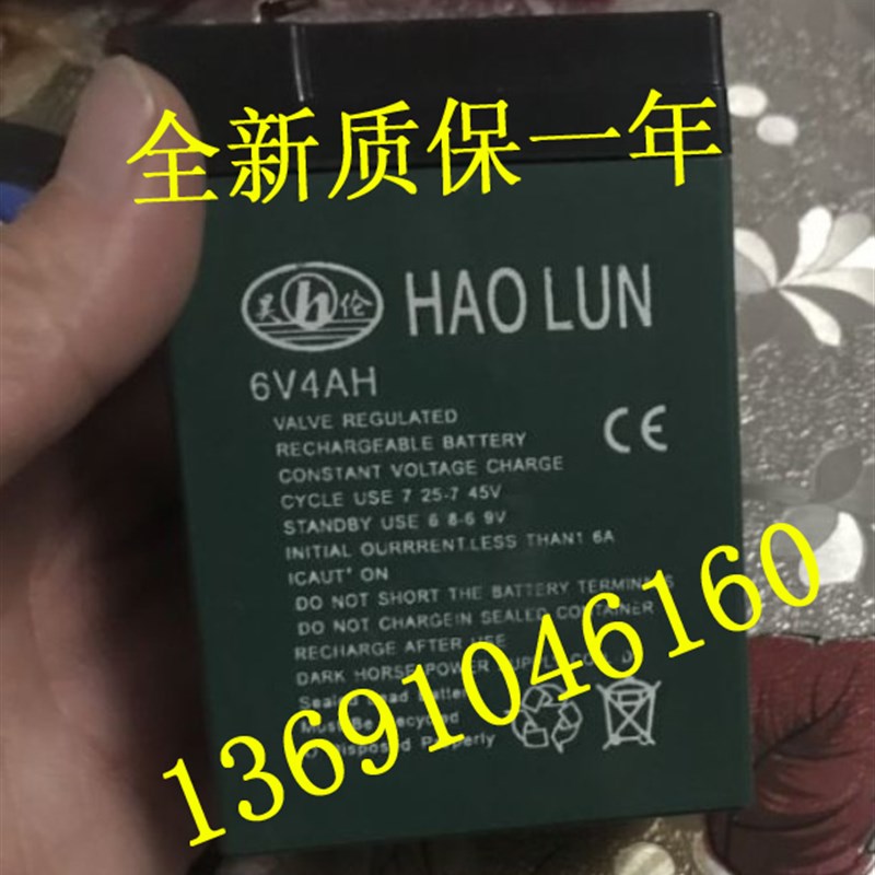HAOLUN昊伦电池6V4AH 6V4.5AH玩具车 小孩子电动汽车电瓶