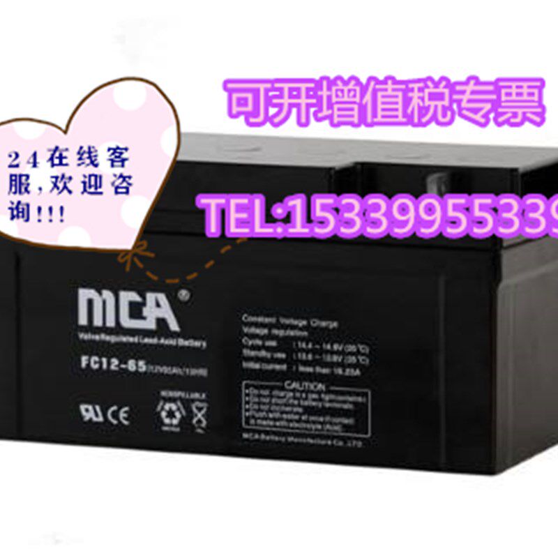 MCA铅酸蓄电池FC12-65/12V65AH太阳能储能电源EPS应急系统UPS电源