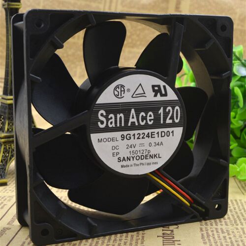 原装三洋SAN ACE 120 9G1224E1D01 24V 0.34A 3线 变频器风扇