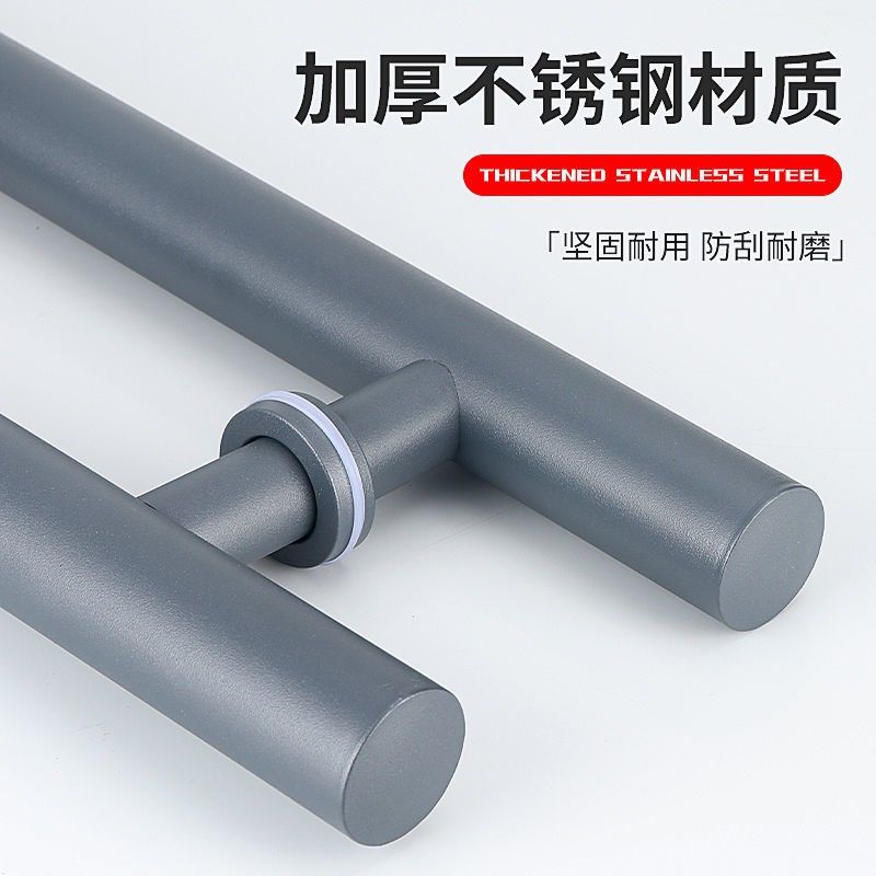 睿富玻璃门圆管拉手不锈钢大门把手木门玫瑰金钛金黑钛哑黑白灰斜