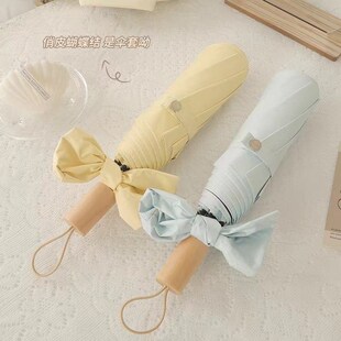 加大手动伞加固加厚浅黄色雨伞女晴雨两用男大号太阳X伞便携折叠