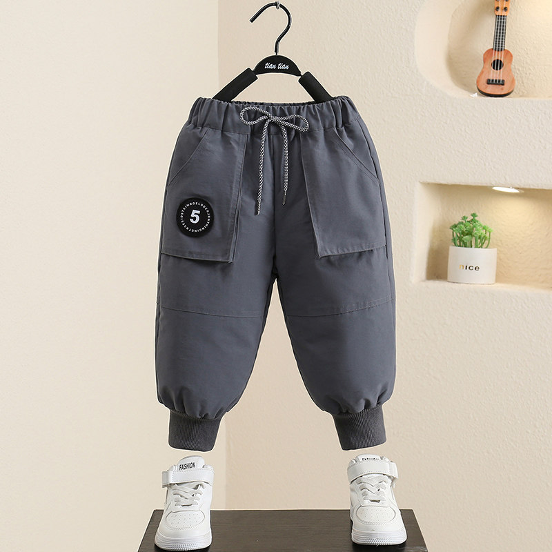 儿童羽绒裤男童冬季2023新款裤子加厚宝宝冬款棉裤男孩保暖裤外穿