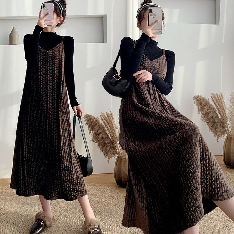 孕妇装春秋款2024新款连衣裙秋装套装时尚洋气时髦上衣早秋两件套