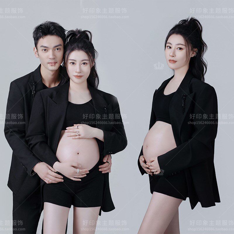 展会新款影楼孕妇照服装夫妻高级感西装情侣主题孕味照艺术照服装