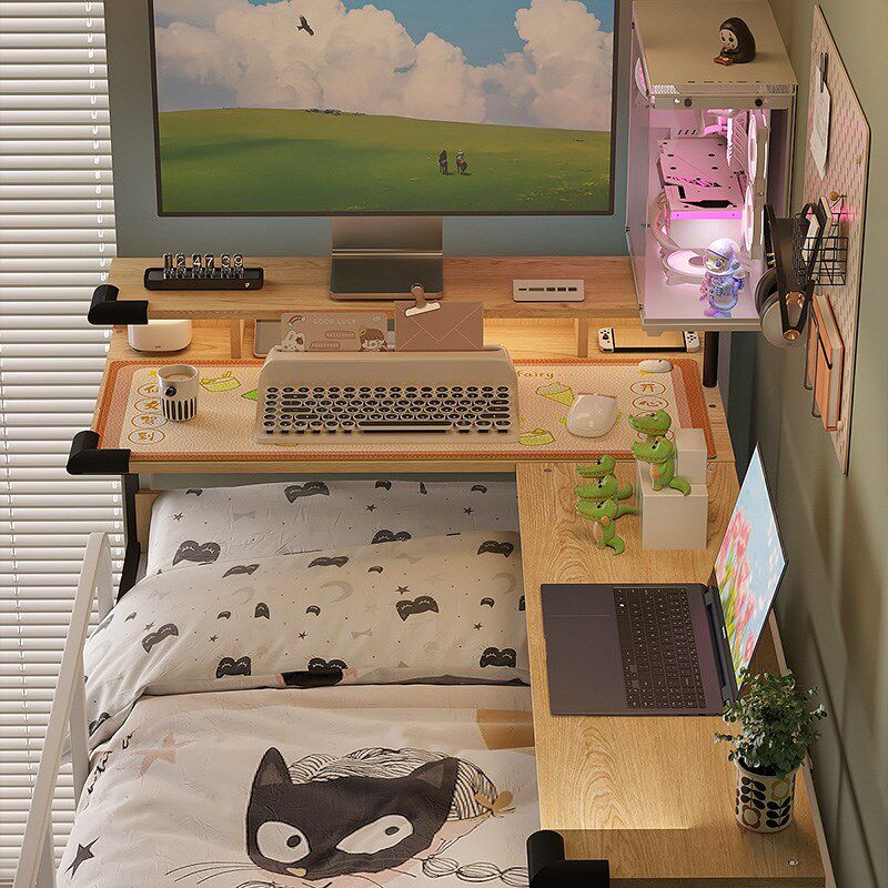 大学生宿舍转角床上电脑桌悬浮键盘托架男生打游戏专用电竞懒人桌