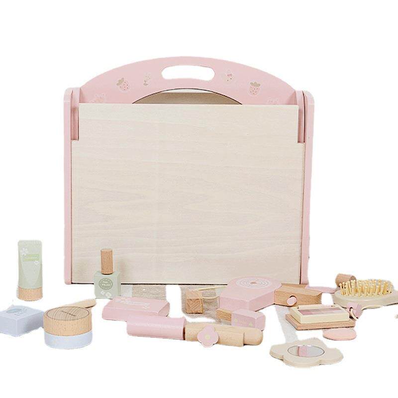 儿童木制过家家芝士梳妆台仿真女孩彩妆化妆品套装装扮类益智玩具