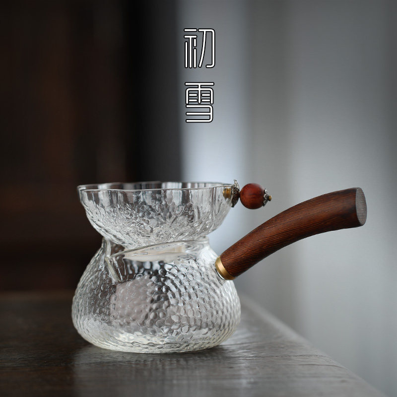 日式公道杯茶漏j套装侧把公杯茶滤玻璃分茶器茶海高级锤纹功夫茶