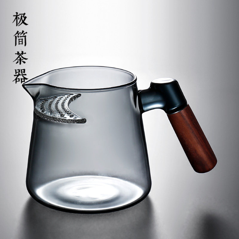 绿茶泡茶器加厚玻璃月牙公道杯茶漏一体分茶器过滤茶W水分离泡茶