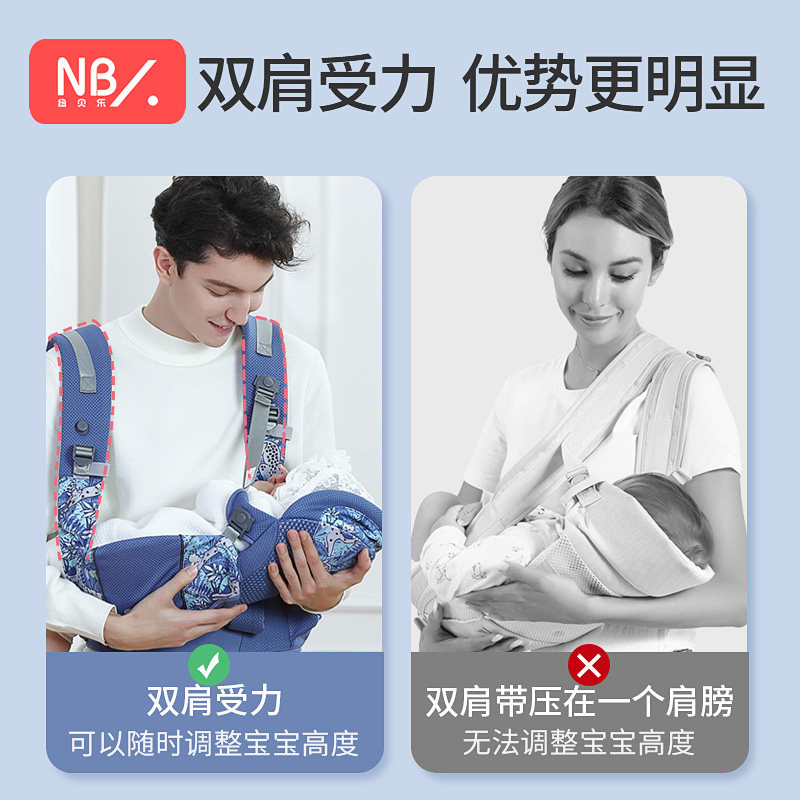 新生婴儿背带横抱宝宝前抱式背带前后两J用多功能满月婴儿出门神
