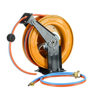 铁盘水汽混合双管鼓 水气一体鼓绕管器卷管器高压洗车水枪鼓 15米