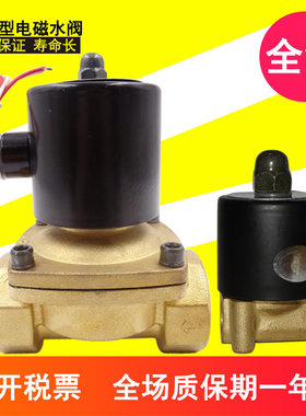 全铜AC220V常闭电磁阀DC24V水阀2W160-15/2W040-10/250-25/200-20
