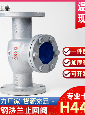 铸钢法兰止回阀H44H旋启式高温蒸汽单向阀卧式止逆阀dn50 80 100