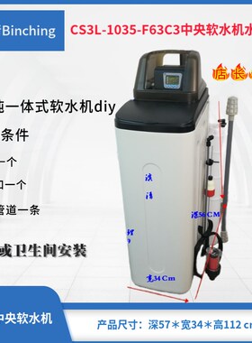 滨清diy  家用软水机1035桶+润新F63C3流量+旁通 2.5吨中央软水机