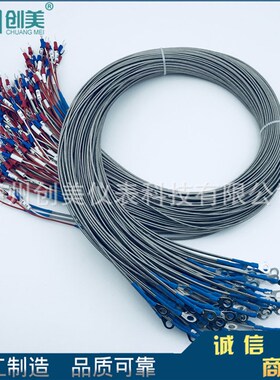 K型贴片式表面端面热电偶冷压鼻探头 圆孔安装贴片薄片多芯热电偶