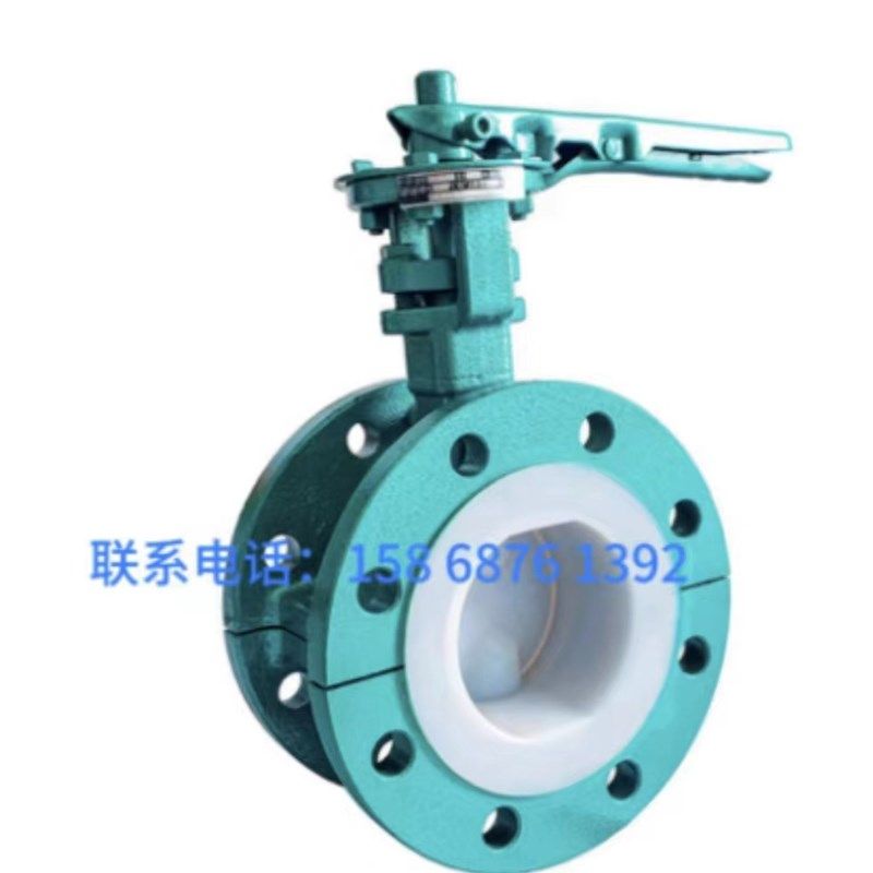 WCB铸钢涡轮衬氟法兰蝶阀D341F46-10C耐酸碱手柄衬氟蝶阀全衬腐蚀