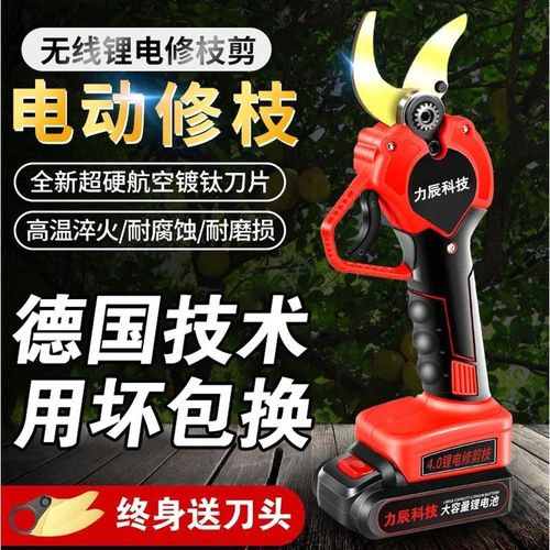 德国进口力辰科技电动剪刀果树修枝剪充电式无线锂电园艺园林液晶