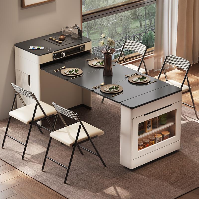 2024餐边柜岛台餐桌一体家用可伸缩折叠小户型多功能吧导倒台饭桌