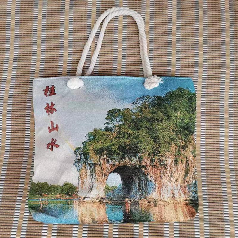 广西壮族手工织锦布包桂林山水旅游纪念品女包织锦挎包提包大象包
