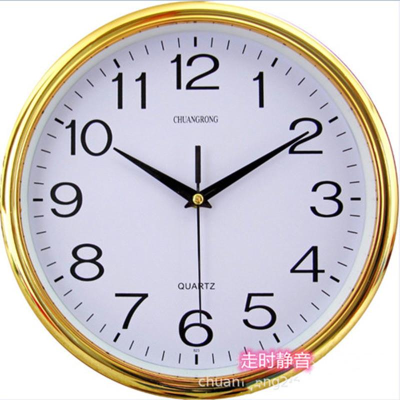 2024新款现代酒店学校时钟家用圆形静音机芯办公室客厅石英钟表