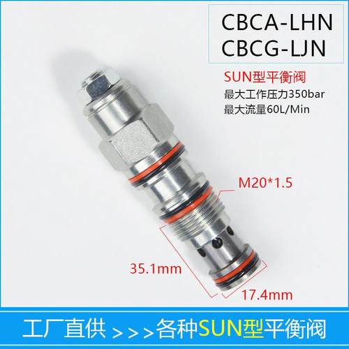 螺纹插装液压平衡阀替代SUN抗衡阀CBCA/CBCG/LHN LJN T11A PF12CA