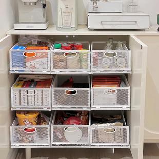 免打孔水槽橱柜衣柜轨道式可叠加拉篮加深大容量抽屉式整理收纳筐