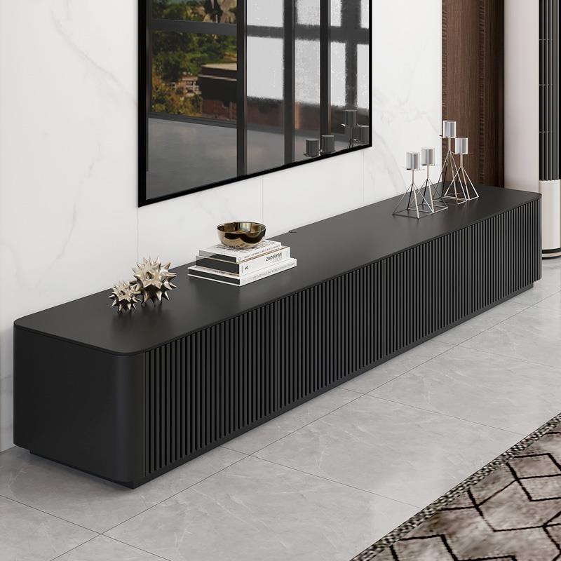 黑色烤漆电视柜茶几组合现代简约客厅家用小户型轻奢电视机柜落地