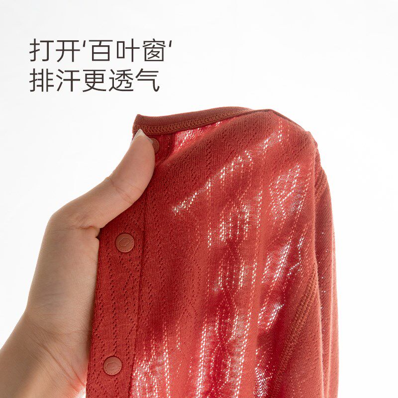 男女宝宝红色连体衣夏季薄v款婴儿周岁礼满月纯棉哈衣爬服空调服