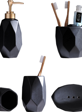 现代简约摆件装饰卫o生间洗漱用品套装浴室洗手台洗脸台软装摆设