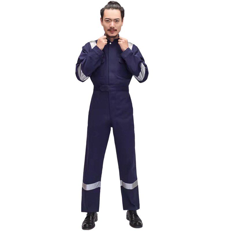 工作服全棉加厚磨毛防尘连体衣船厂电焊车间机修T厂服双头拉链劳