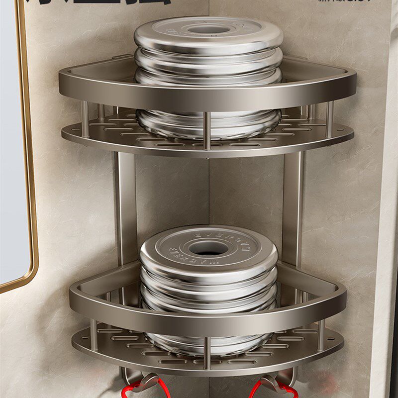 打孔安装浴室置物架卫生间三角淋浴房架子K墙壁挂式厕所收纳洗澡