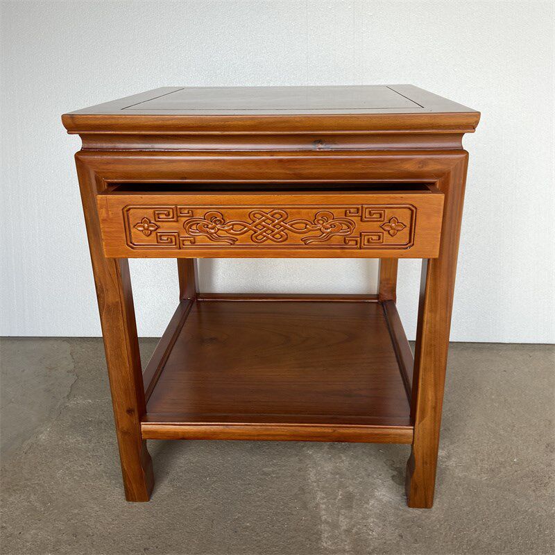 纯全实木小e方几客厅小茶几沙发侧边角几边桌新中式小方桌正方简