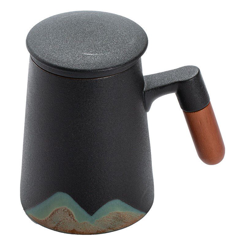 父亲节礼物送爸h爸实用DIY定制刻字茶杯陶瓷茶水分离办公杯泡茶杯
