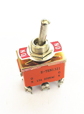 普通橙色E-TEN1321 6脚2档 双刀单掷拨动摇臂/正反转钮子开关